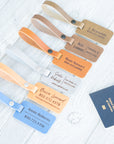 Personalized Leather Luggage Tag with Fastener