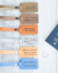 Personalized Leather Luggage Tag with Fastener