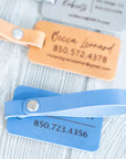 Personalized Leather Luggage Tag with Fastener