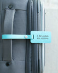 Personalized Leather Luggage Tag with Fastener