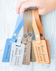 Personalized Leather Luggage Tag with Fastener