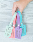 Personalized Leather Luggage Tag with Fastener