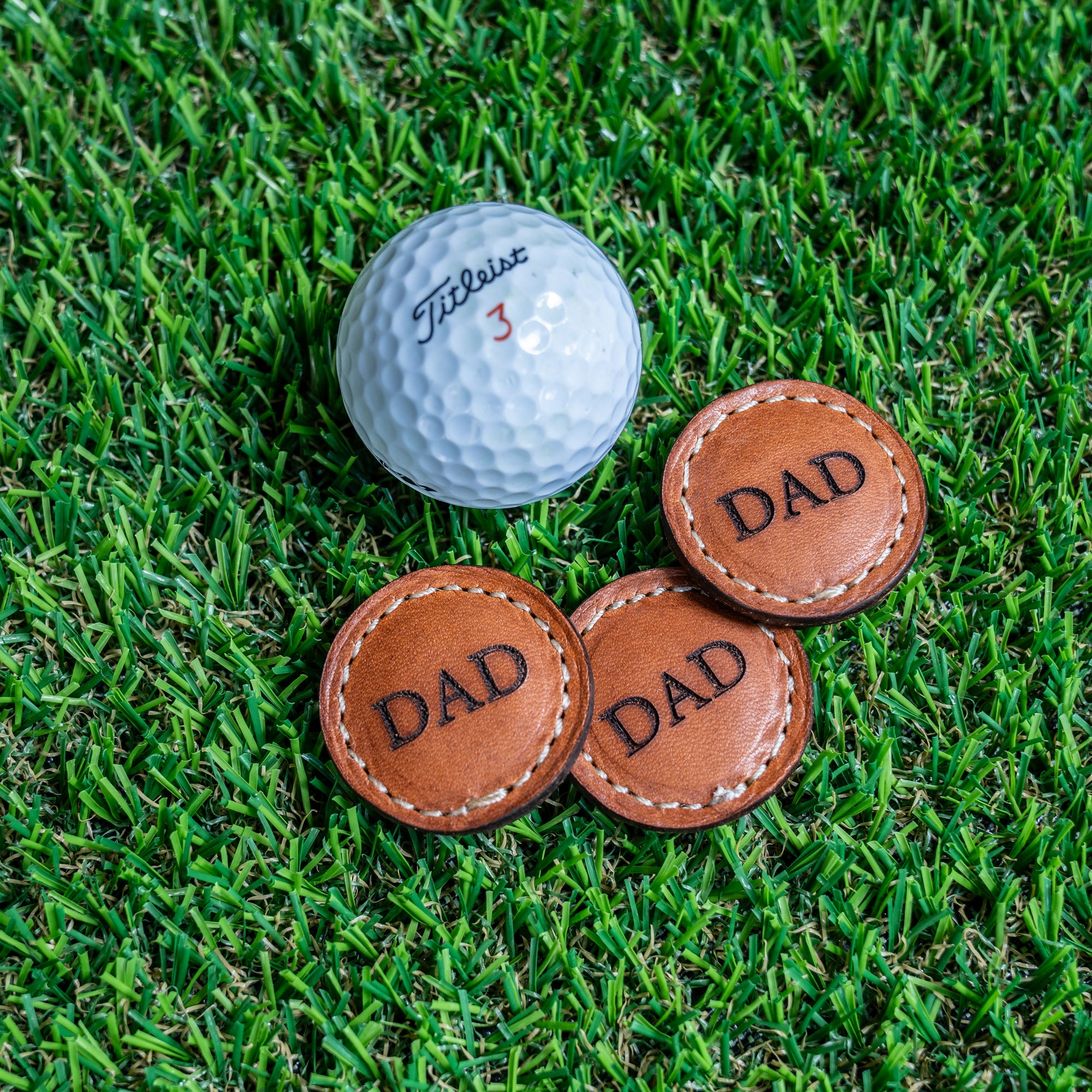 Leather Golf Ball Markers - SET OF 2