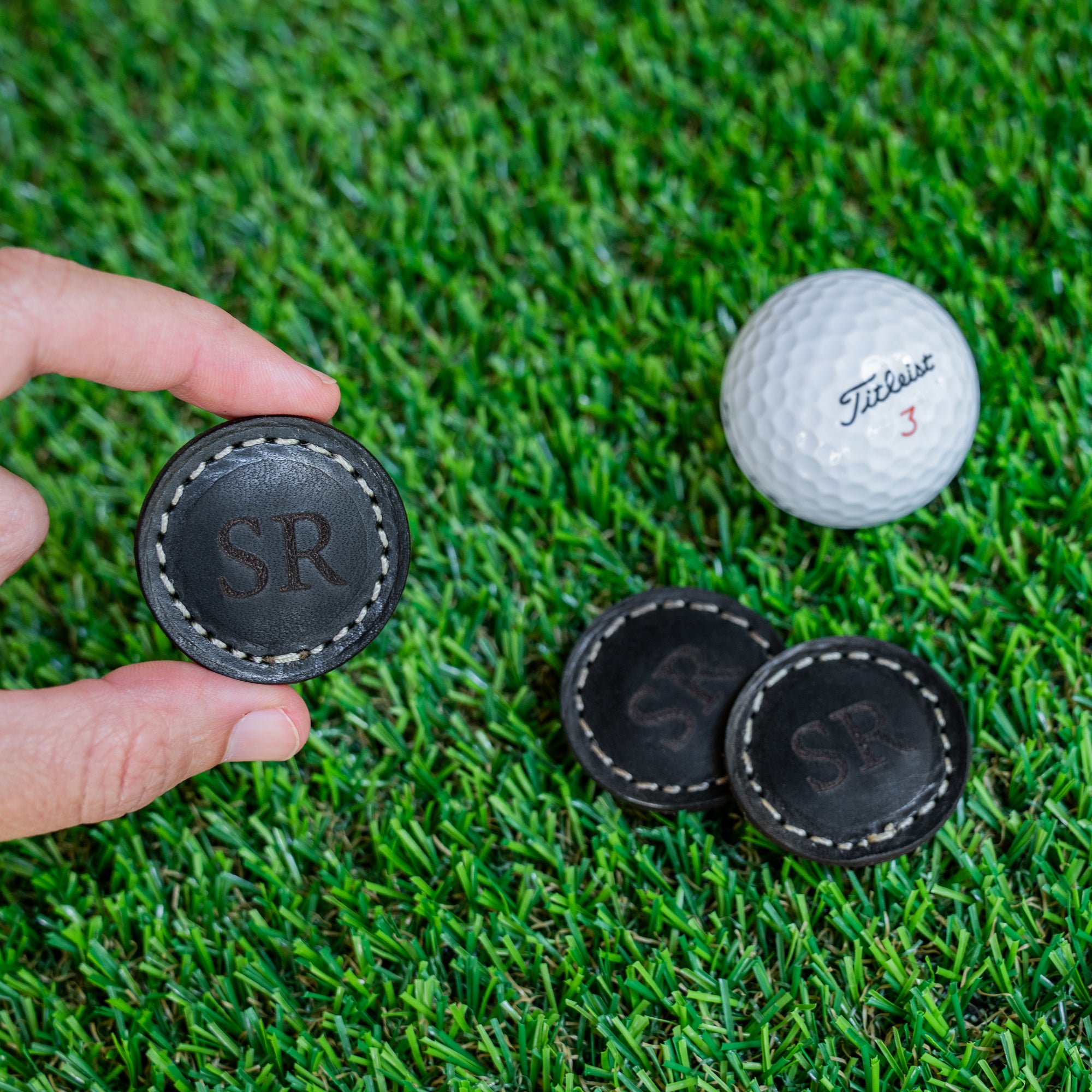 Leather Golf Ball Markers - SET OF 2
