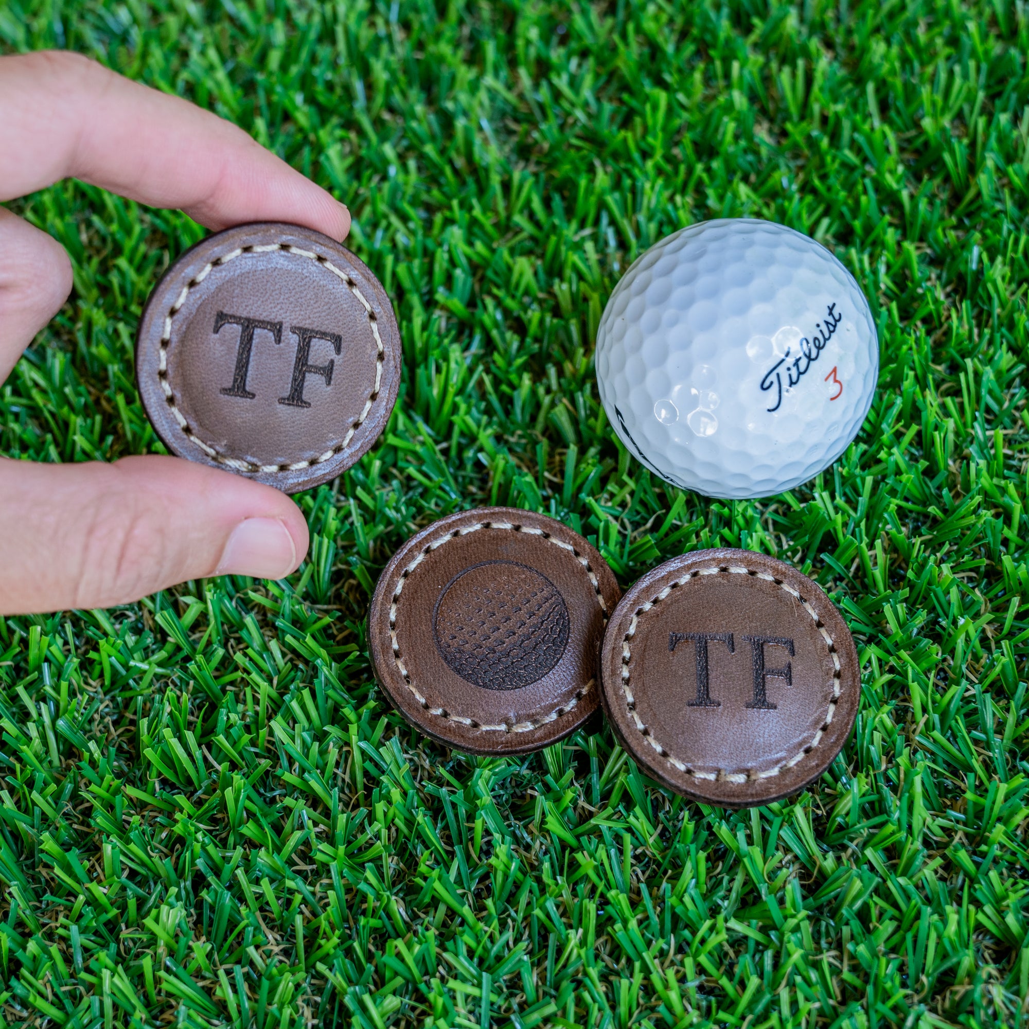 Leather Golf Ball Markers - SET OF 2