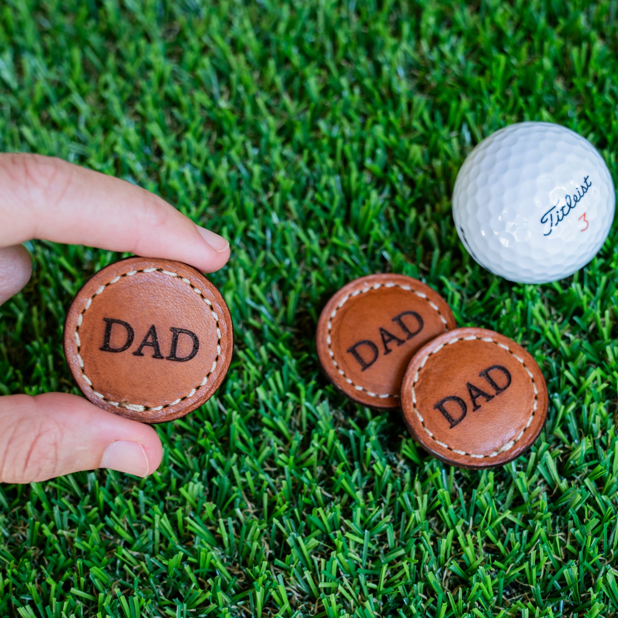 Leather Golf Ball Markers - SET OF 2