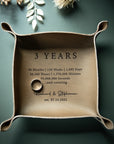 Personalized Leather Valet tray - Catchall Tray