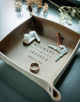 Personalized Leather Valet tray - Catchall Tray