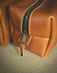 Personalized Leather Toiletry Bag - Dopp Kit