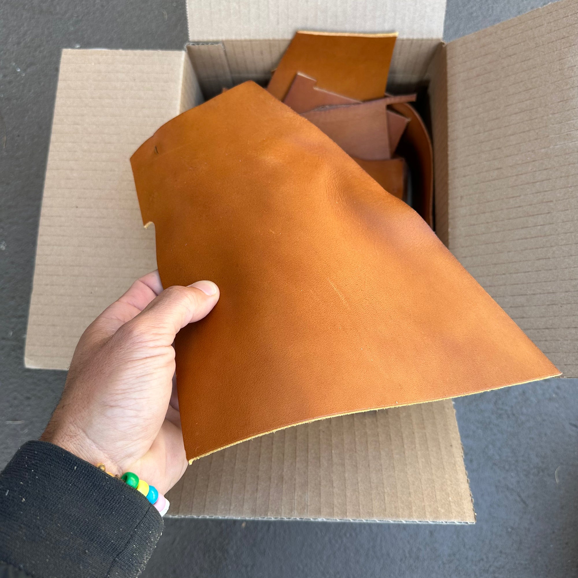 2.5 Lbs of Full Grain Leather Scraps