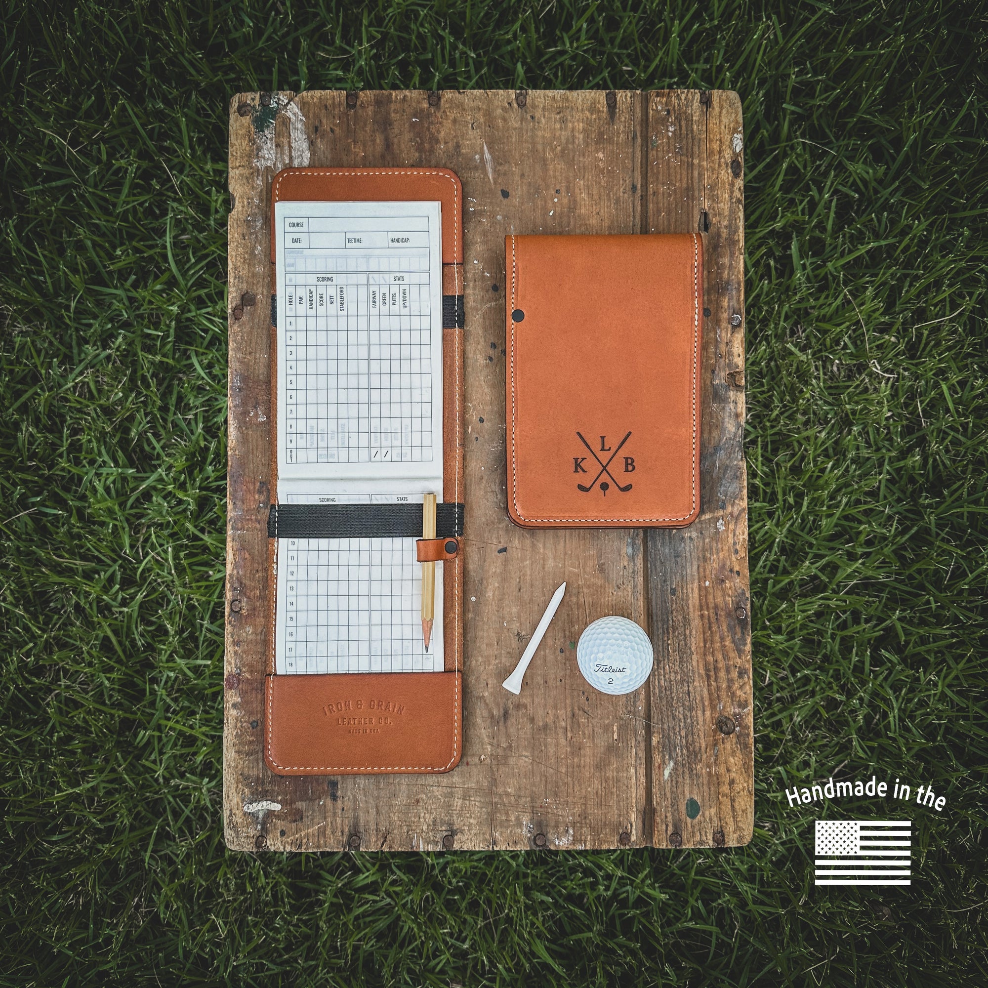 Leather Golf Scorecard Holder & Yard Book
