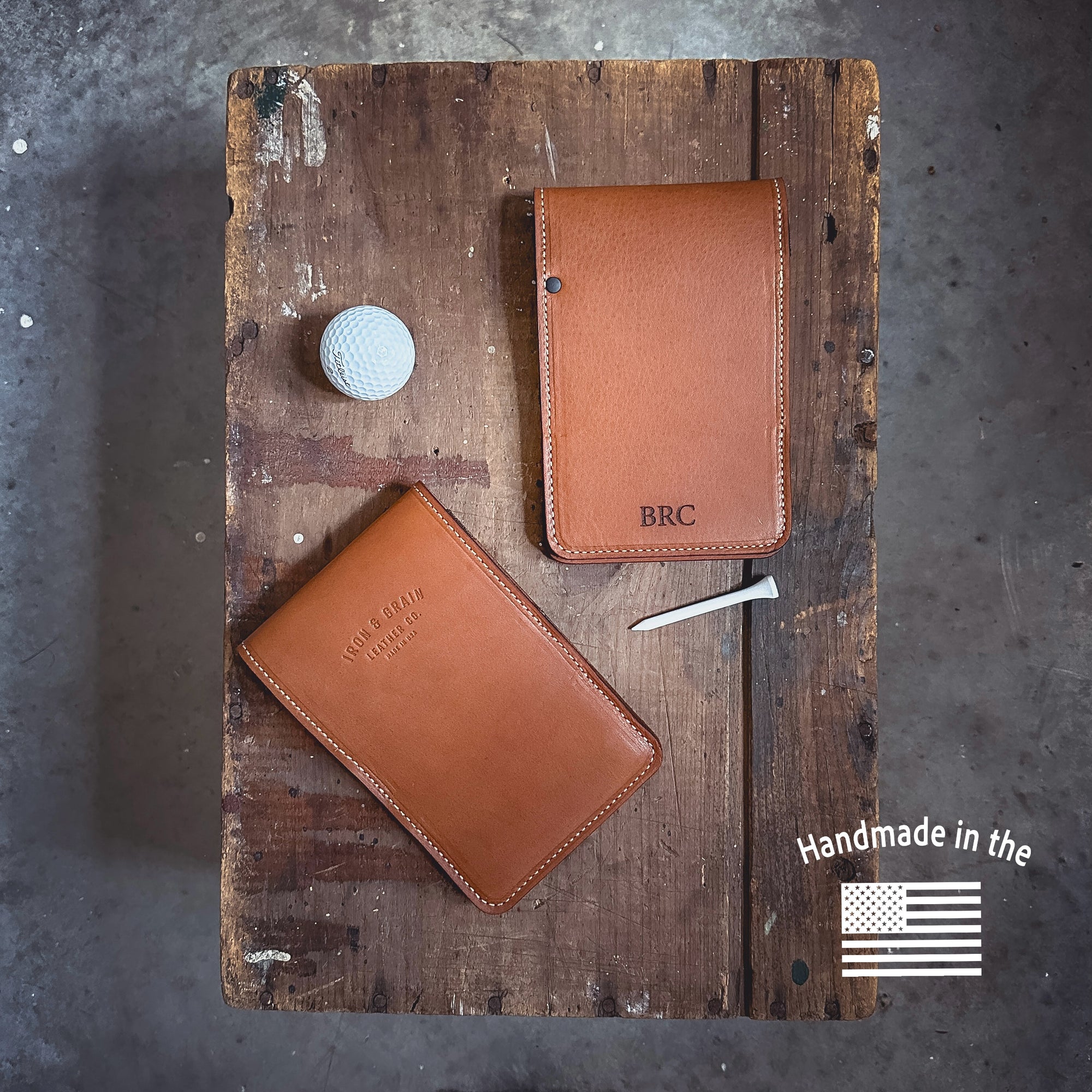 Leather Golf Log Book that can be personalized for a gift