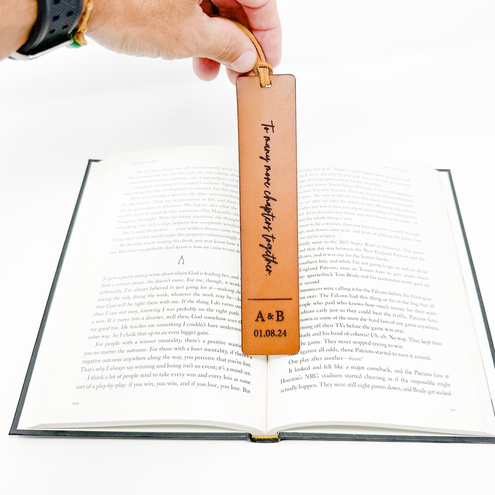 Personalized Leather Bookmark - Wide Option