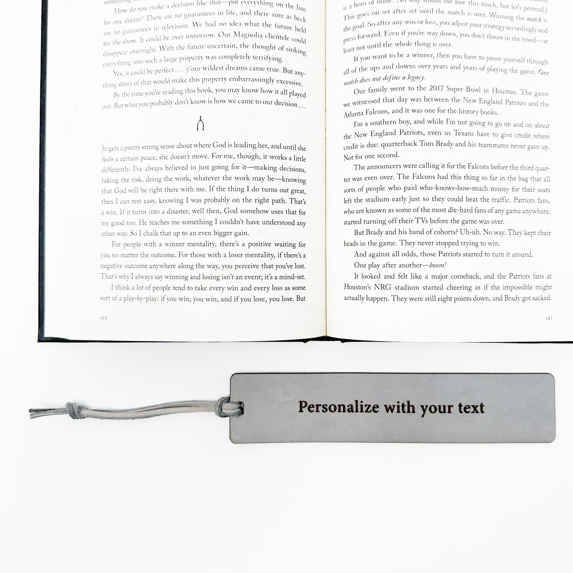 Personalized Leather Bookmark - Wide Option