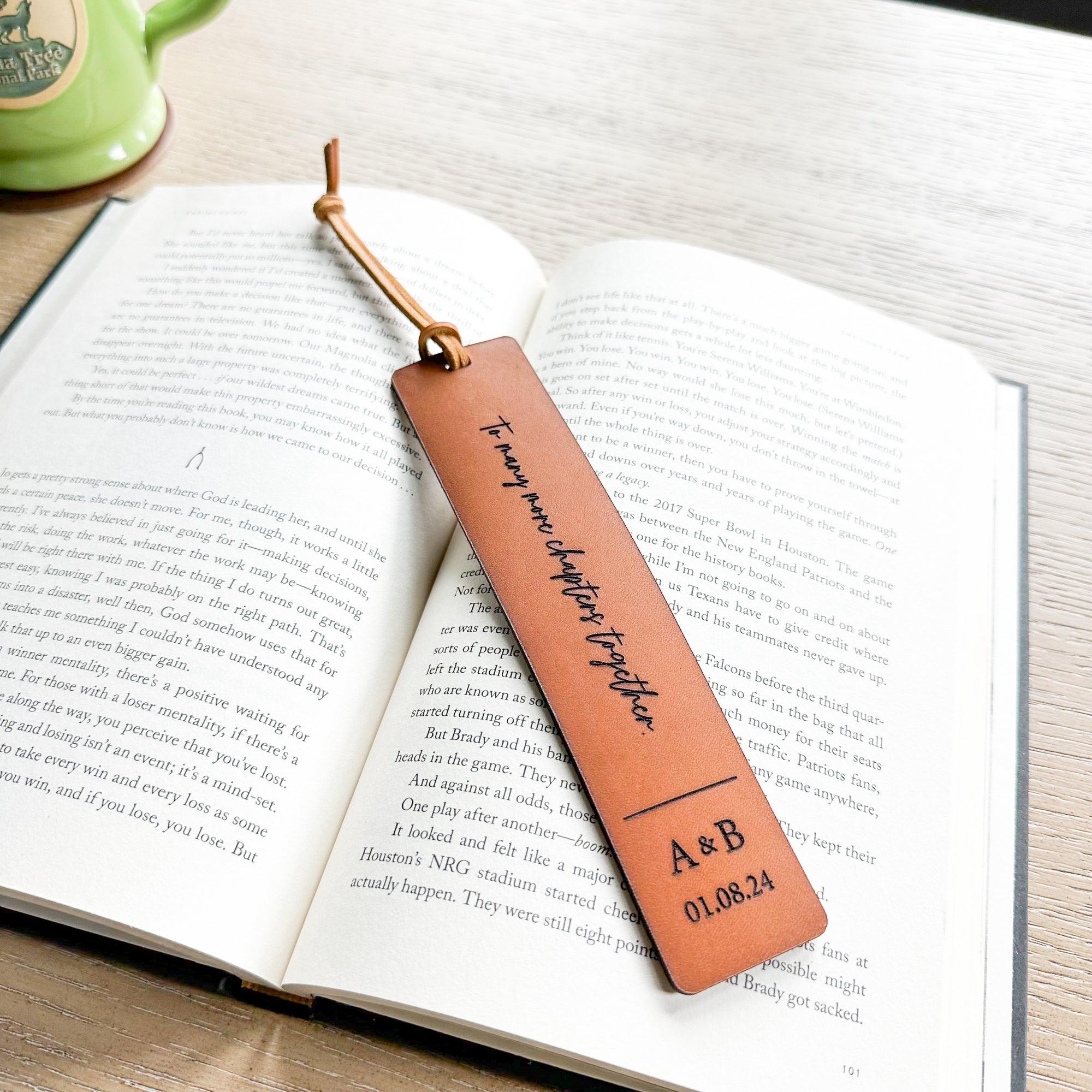 Personalized Leather Bookmark - Wide Option