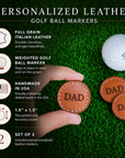 Leather Golf Ball Markers - SET OF 2