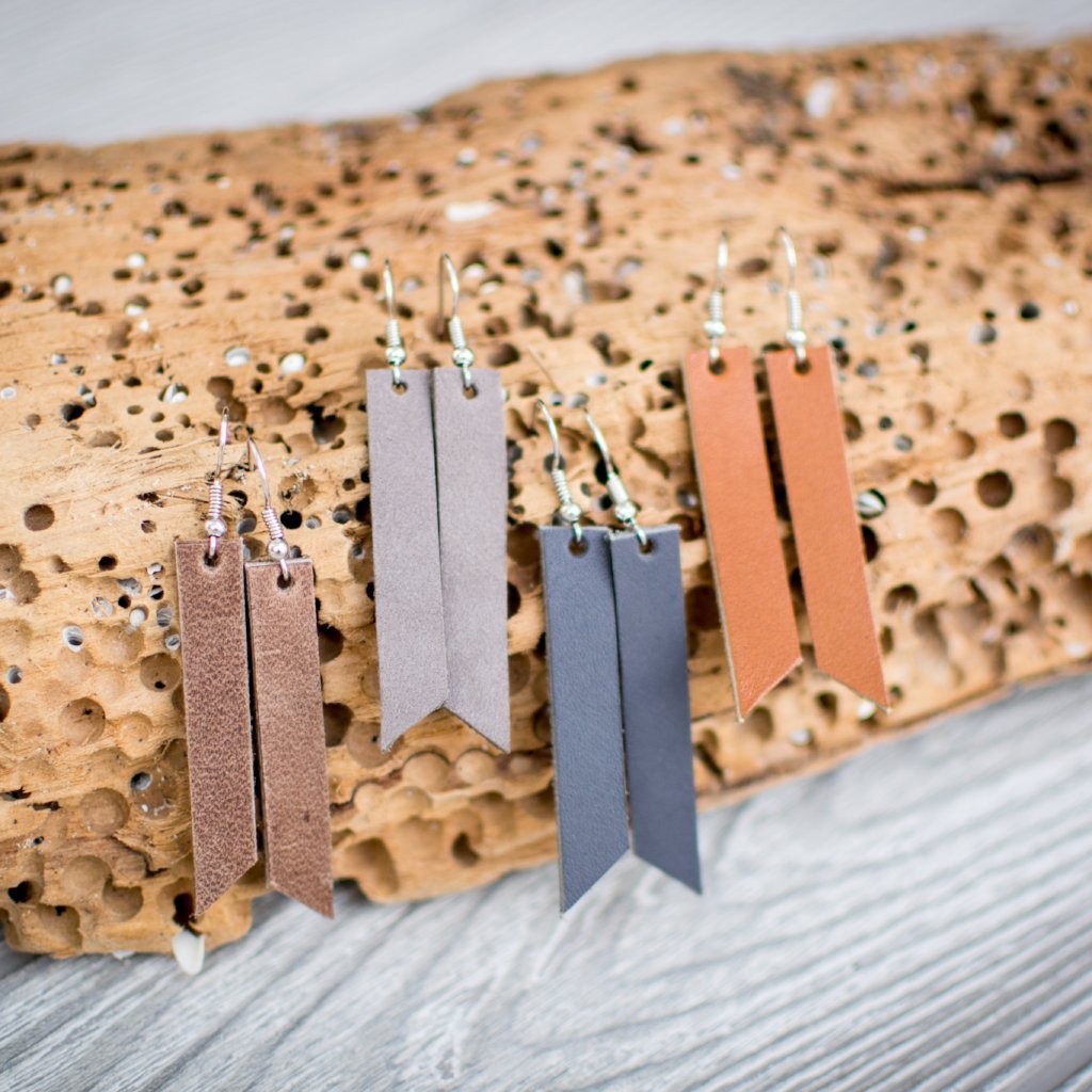 Leather Earrings - Handmade