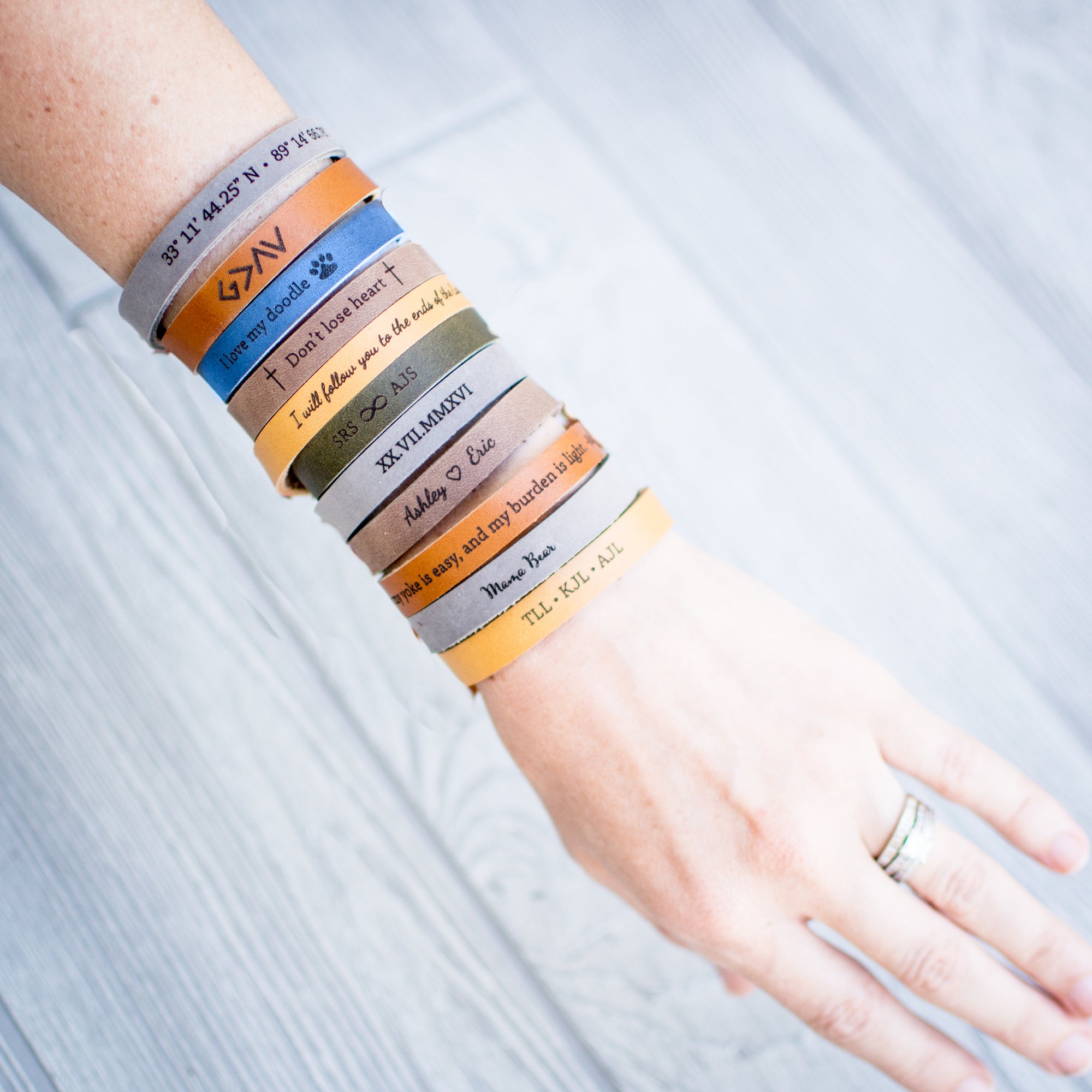 Personalized Leather Bracelet for Guys or Girls