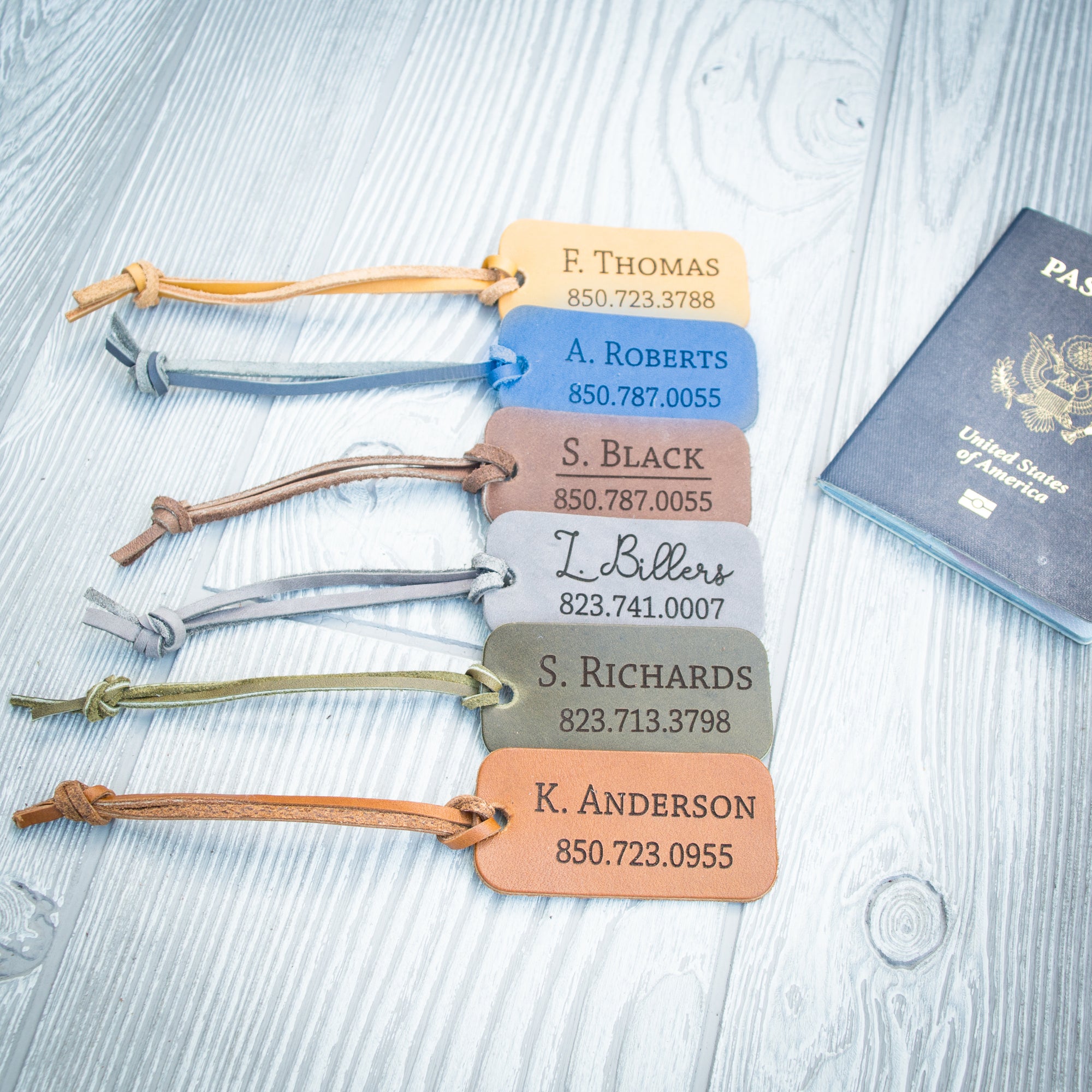 Personalized Leather Luggage Tags