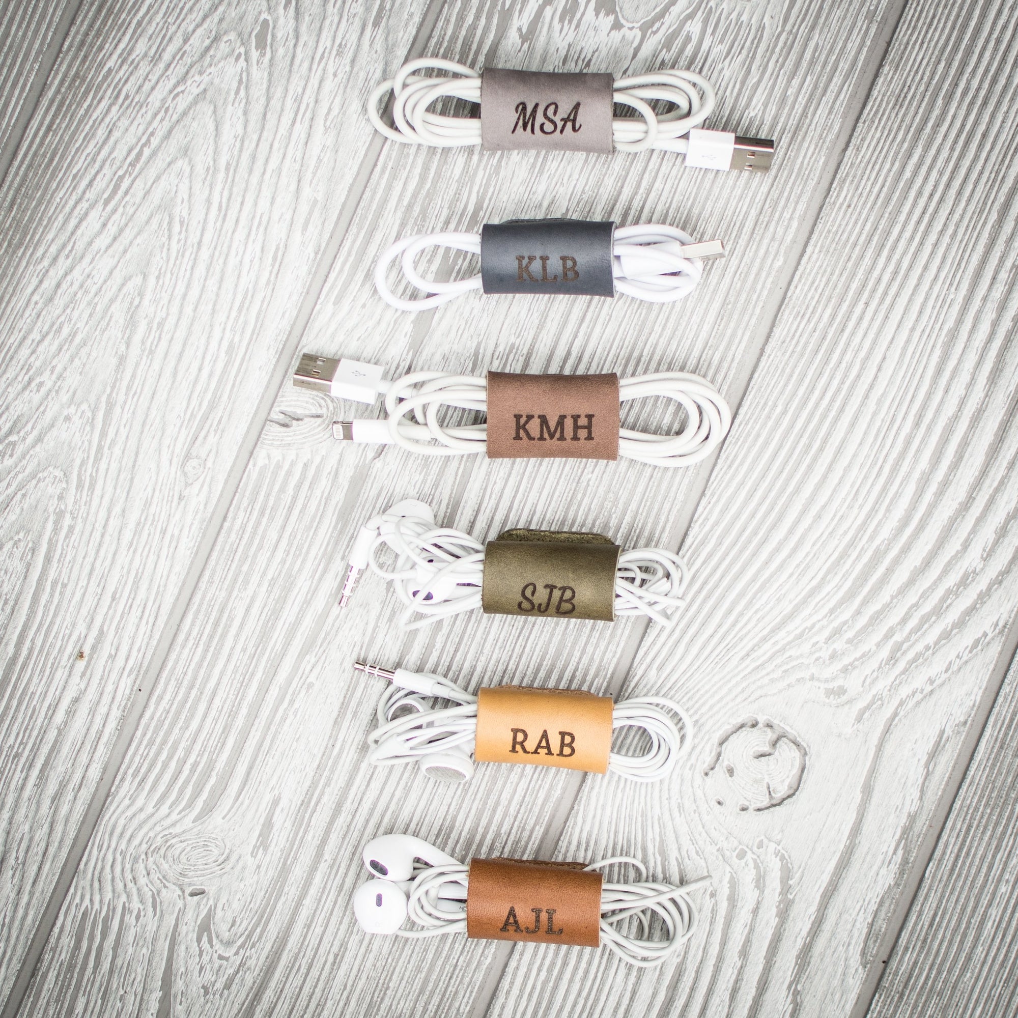 Personalized Leather Cord Organizer