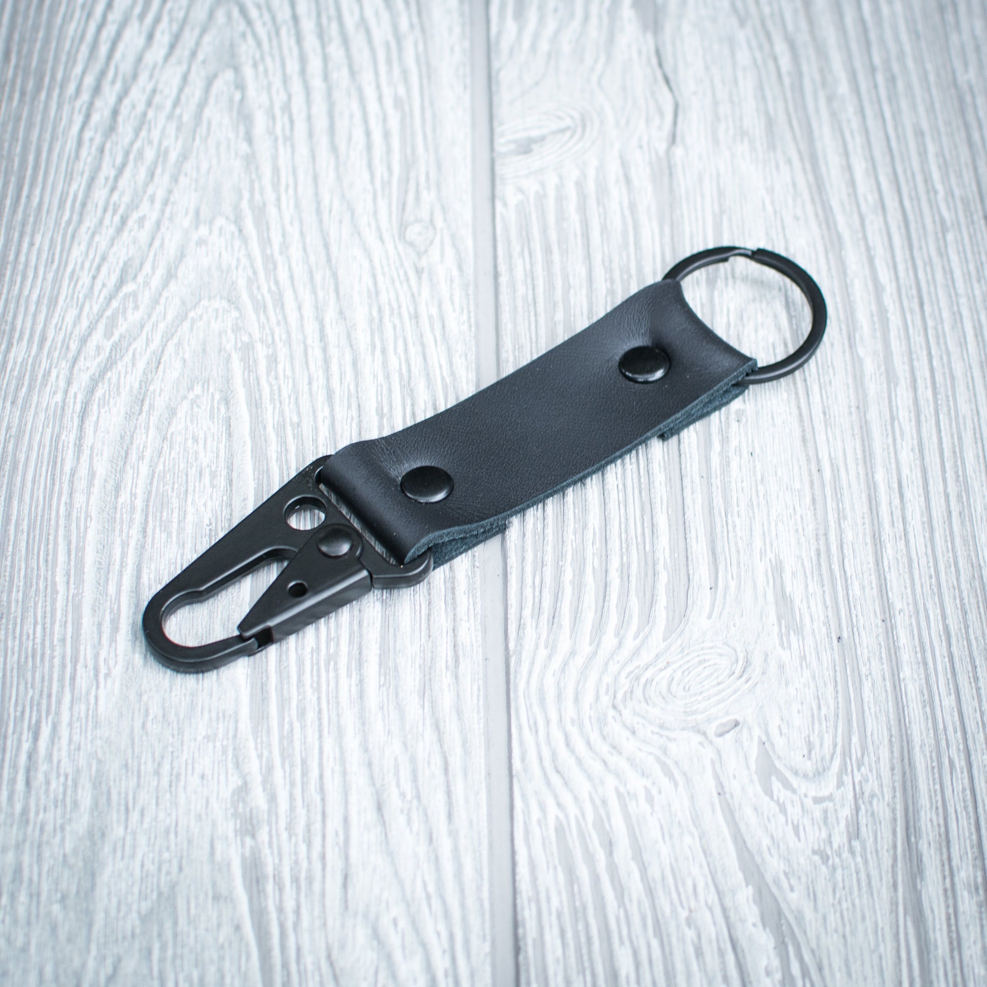 Black Leather Keychain