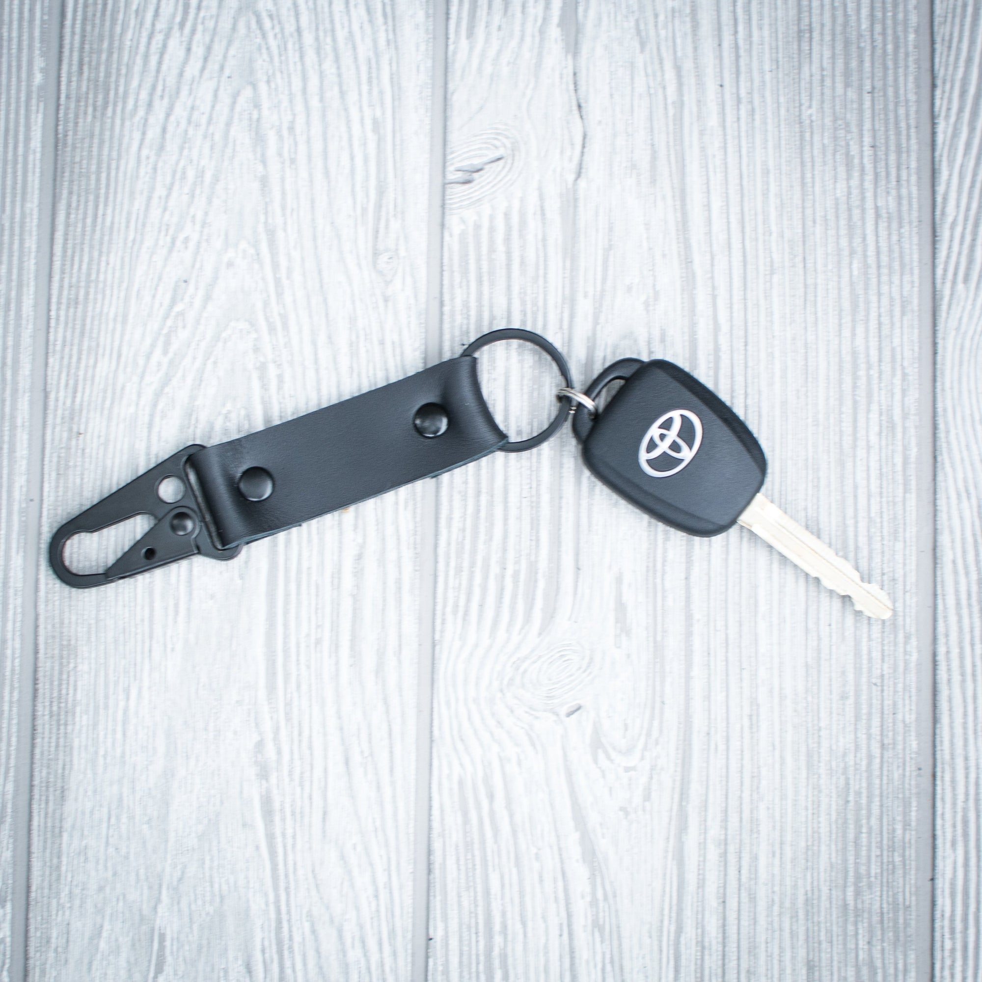 Black Leather Keychain