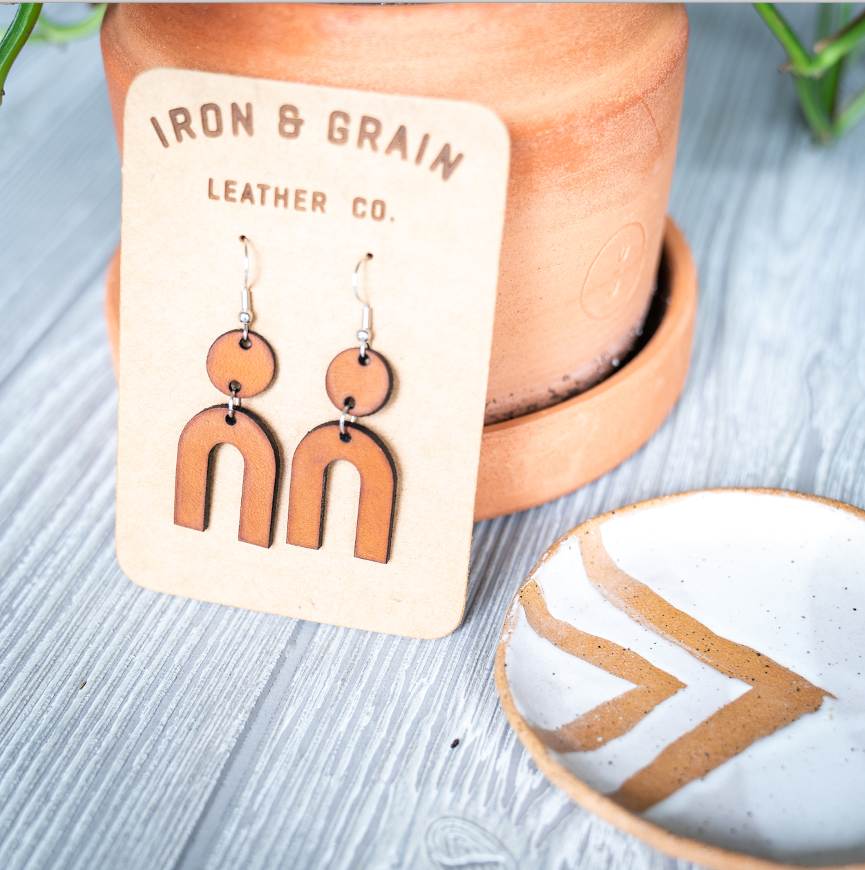 Leather Geometric Earrings III
