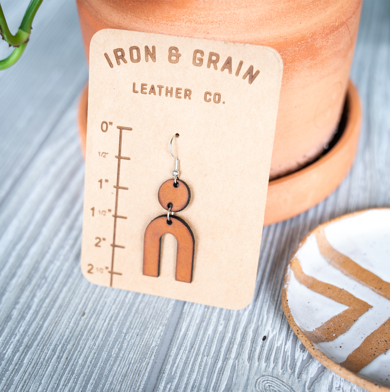 Leather Geometric Earrings III