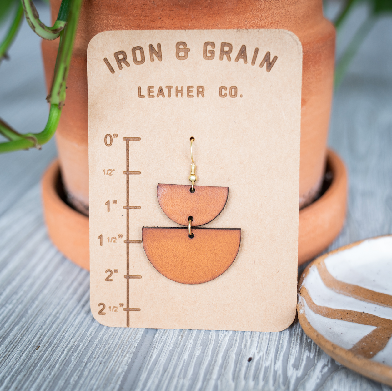 Leather Geometric Earrings II