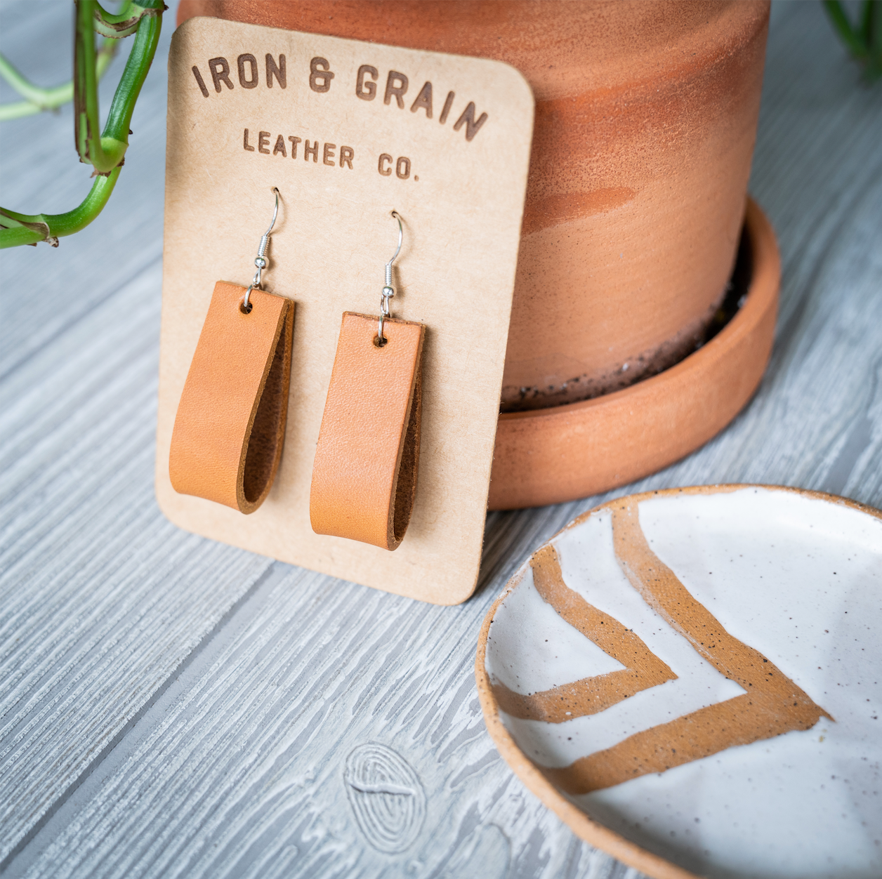 Leather Geometric Earrings IV