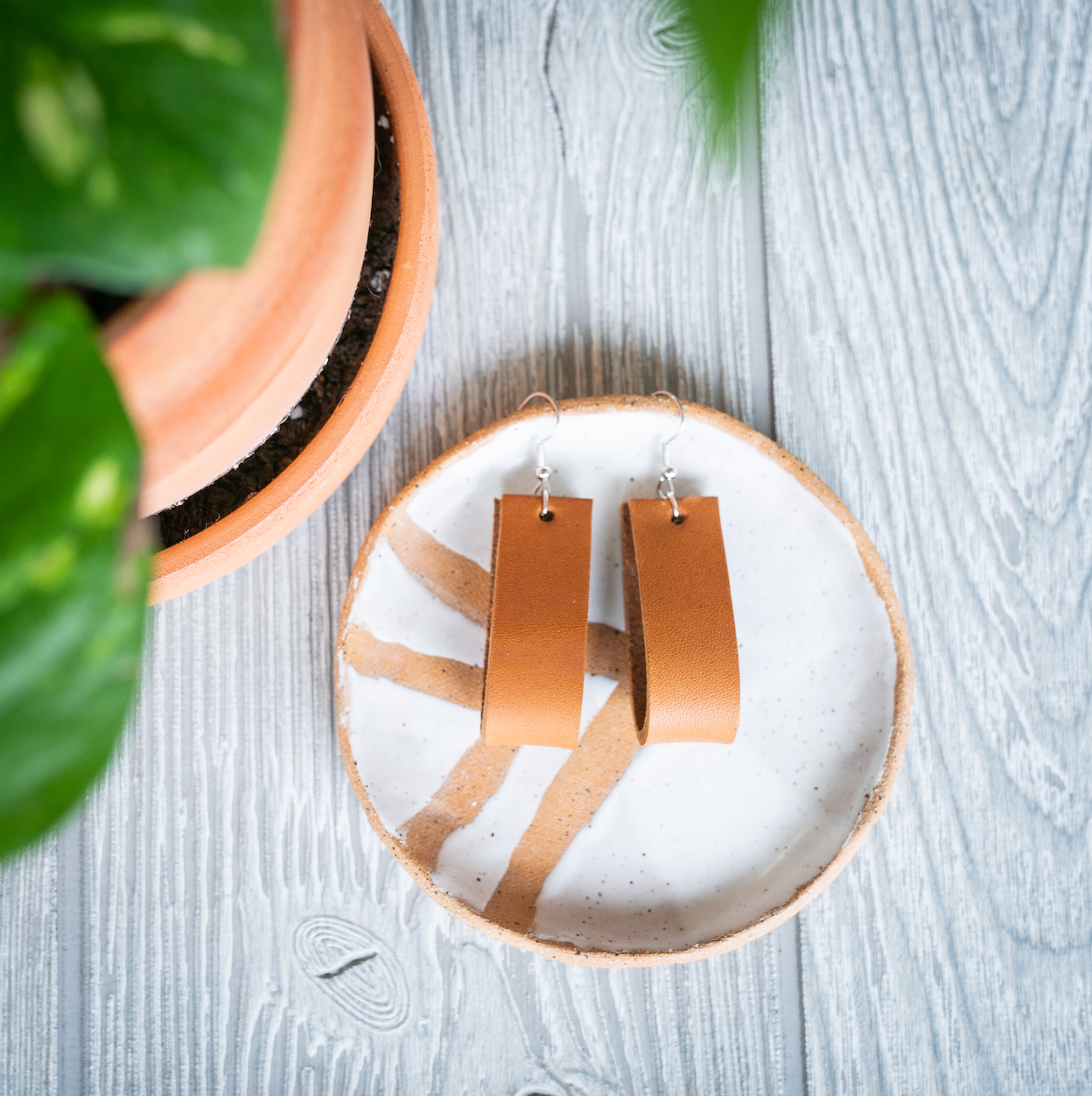 Leather Geometric Earrings IV