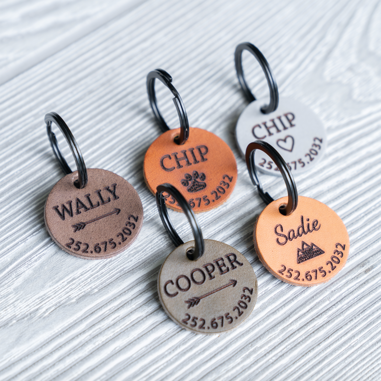Personalized Quiet Leather Dog Tag