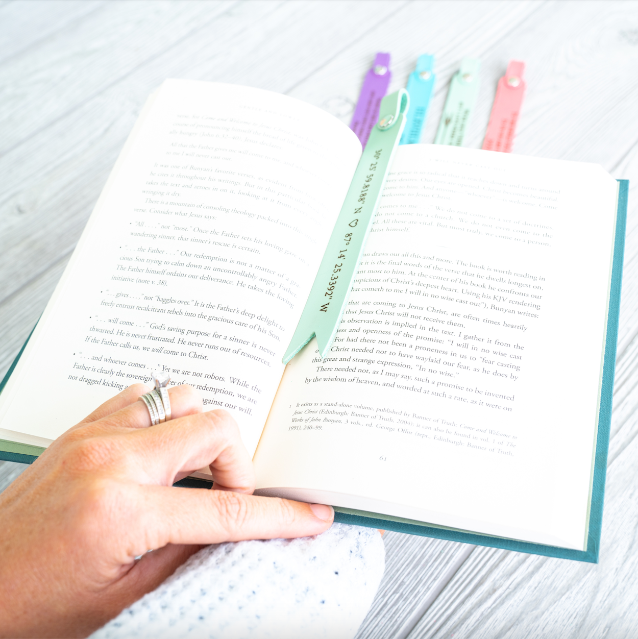 Personalized Leather Bookmark - Pastel Edition