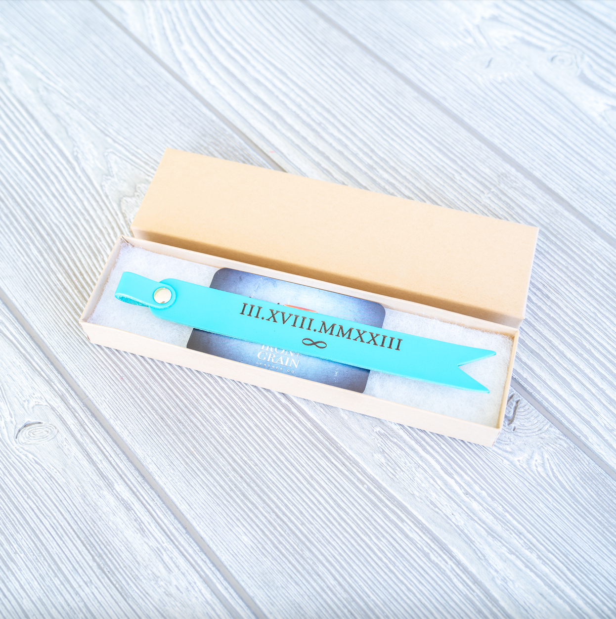 Personalized Leather Bookmark - Pastel Edition