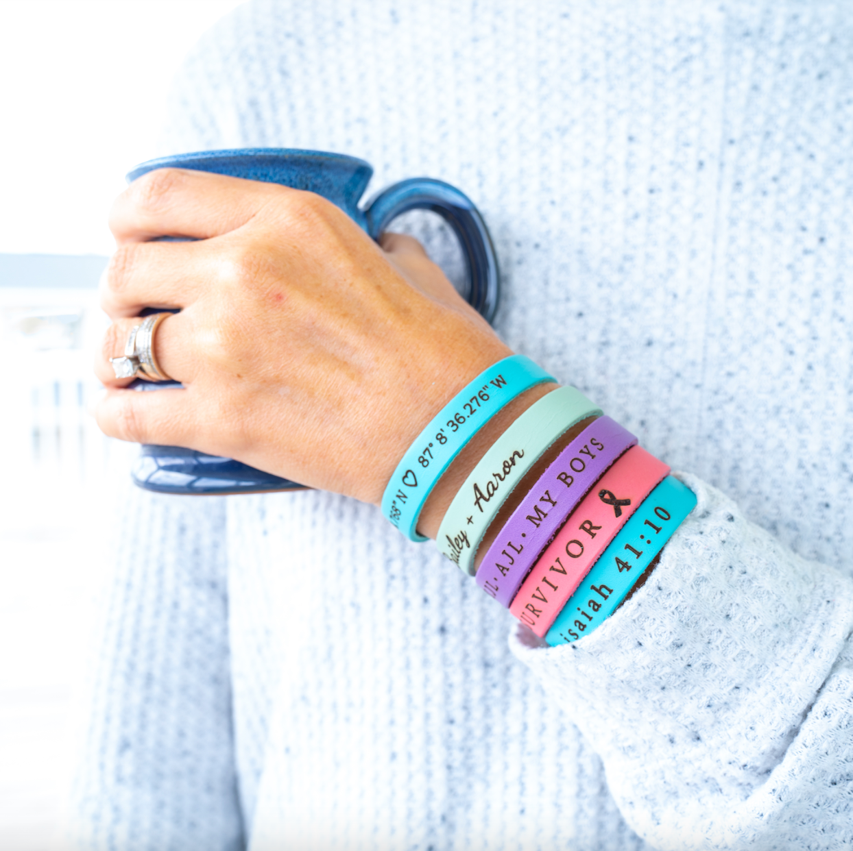 Personalized Leather Bracelet for Girls Pastel Edition