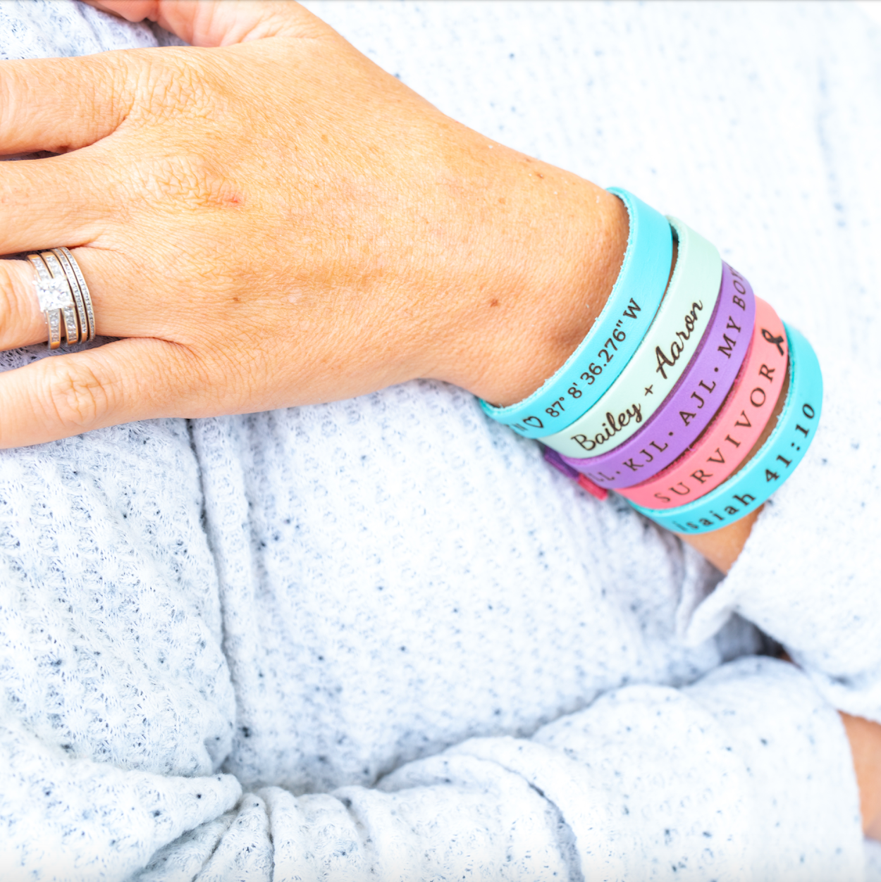 Personalized Leather Bracelet for Girls Pastel Edition
