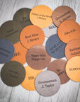 Personalized Leather Coaster Set - 4 Coasters