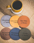 Personalized Leather Coaster Set - 4 Coasters