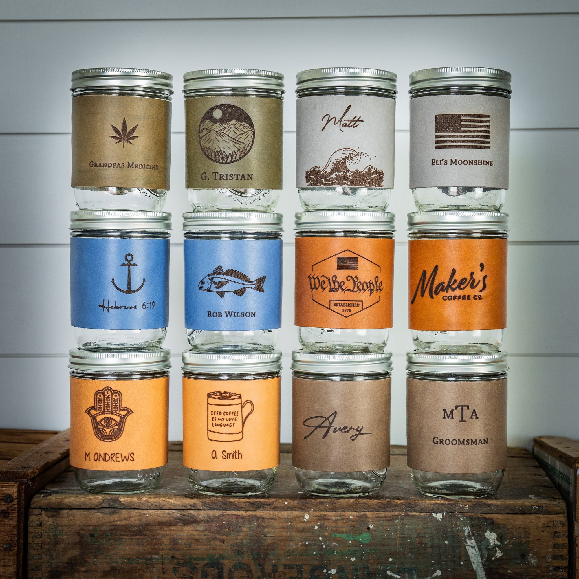 Personalized Leather Mug
