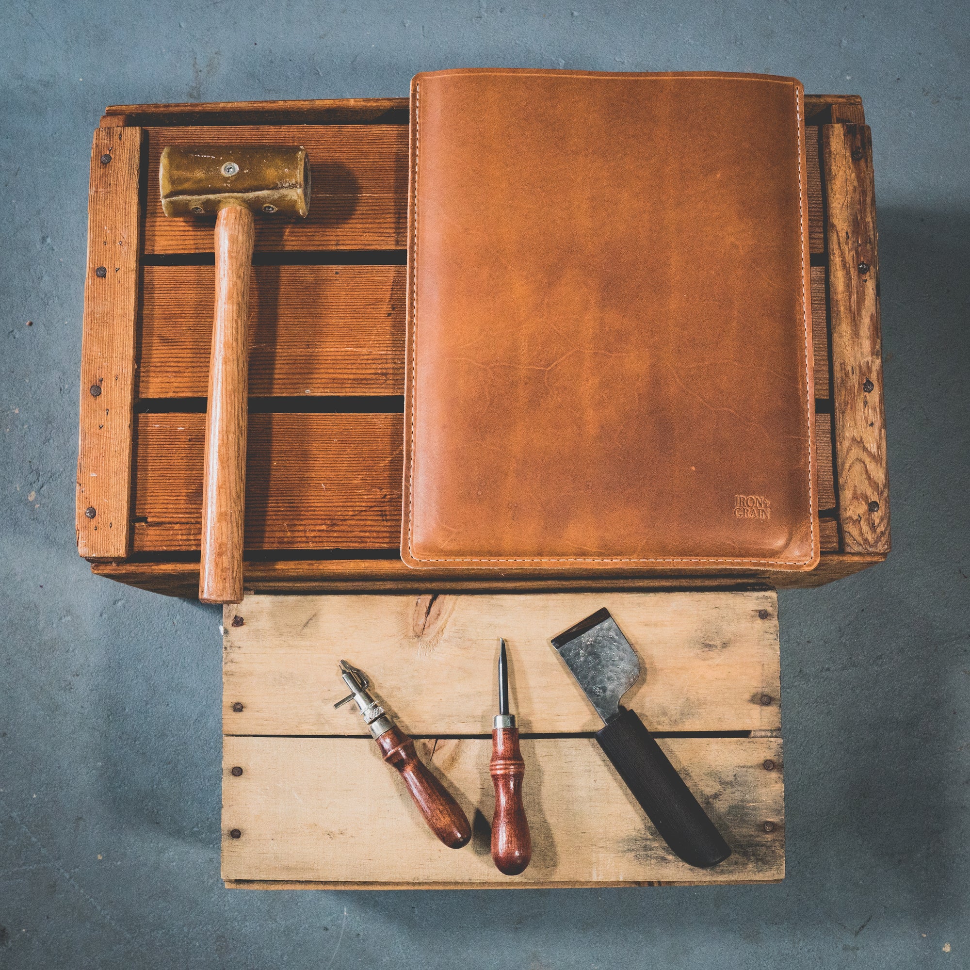 13” Leather MacBook Pro Sleeve - Handmade