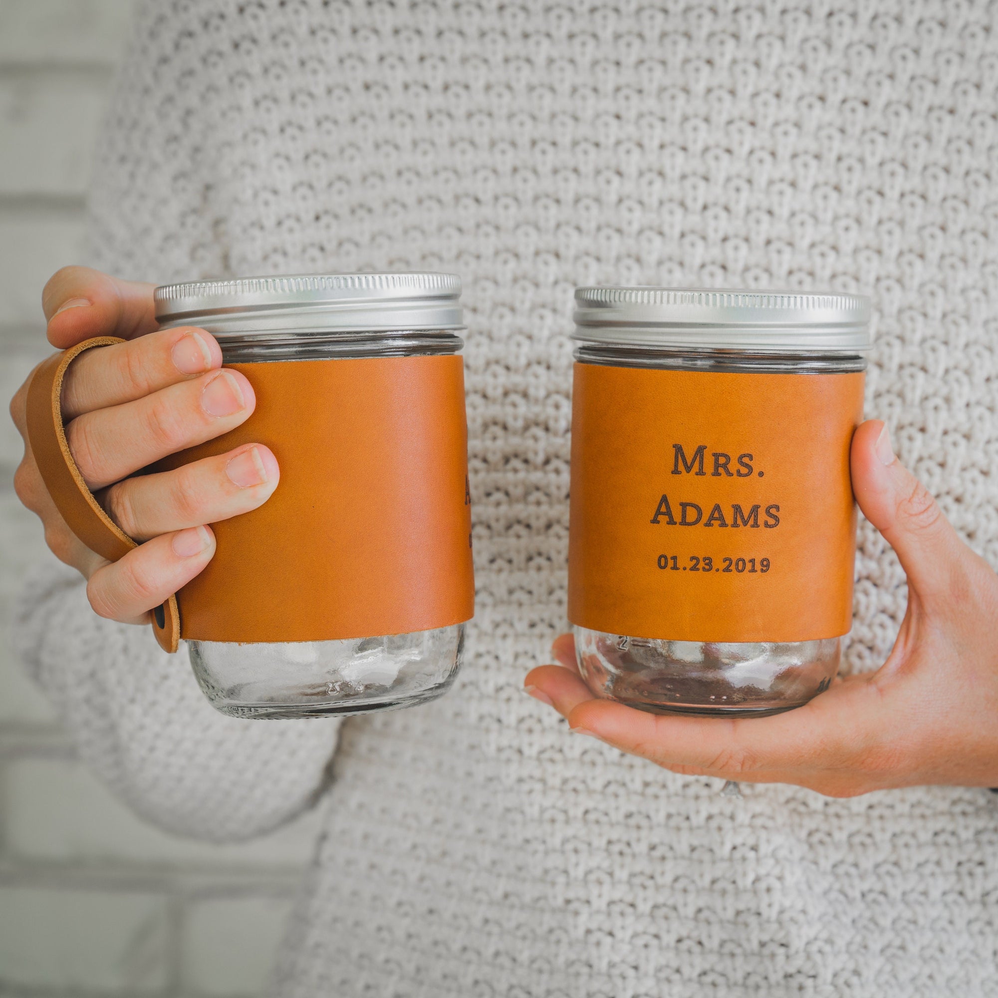 Personalized Leather Mug
