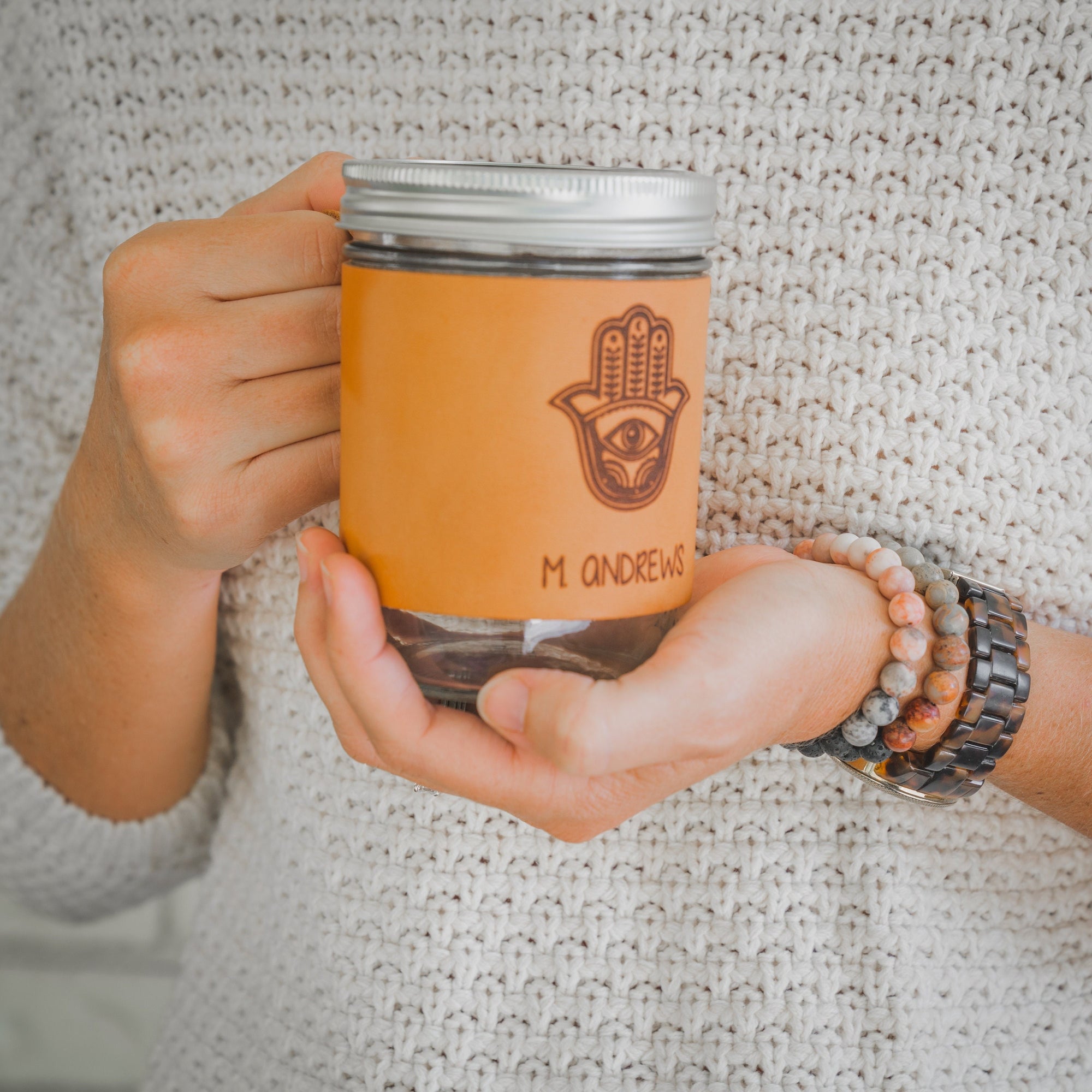 Personalized Leather Mug