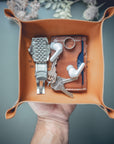 Personalized Leather Valet tray - Catchall Tray