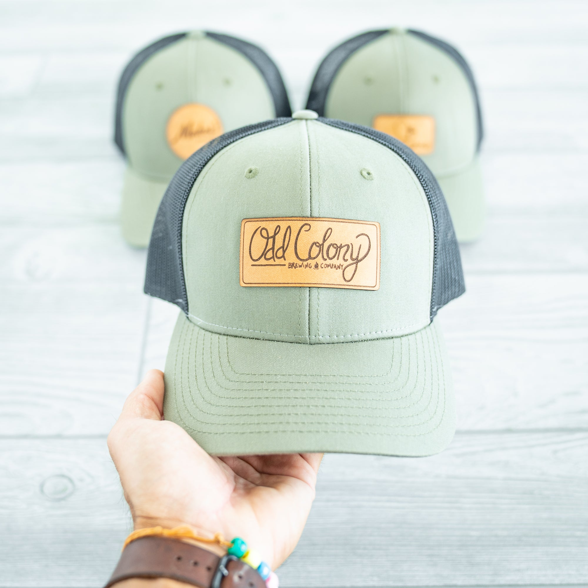 Custom Hats with Leather Patch