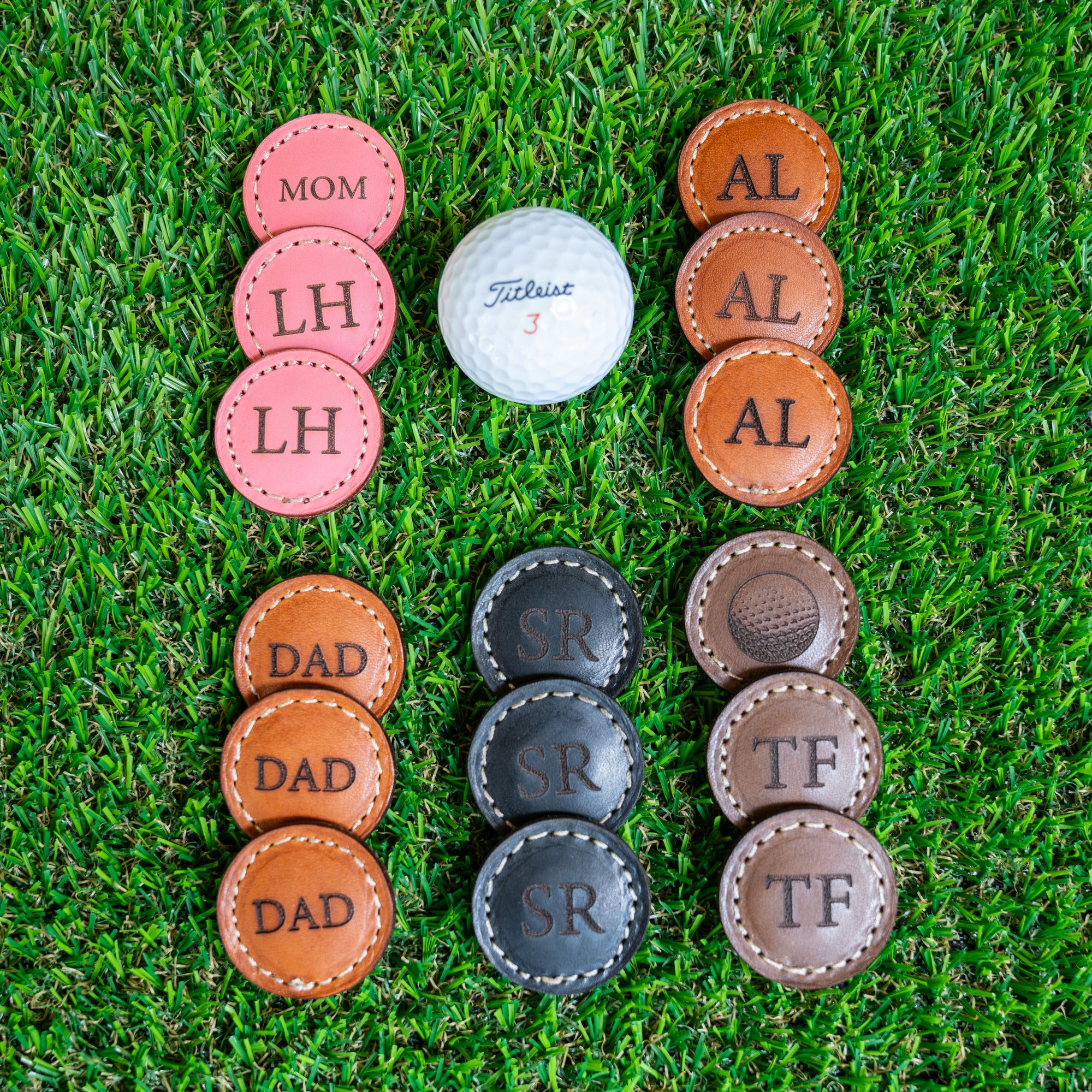 Leather Golf Ball Markers - SET OF 2