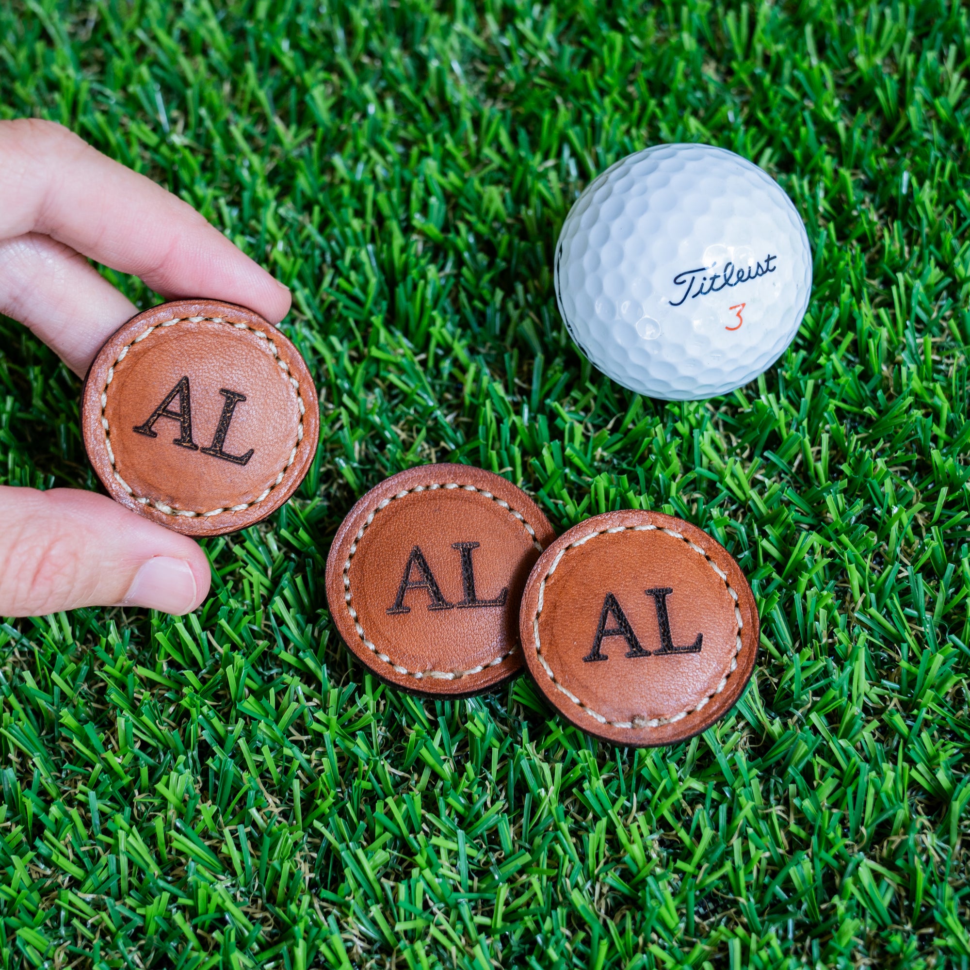 Leather Golf Ball Markers - SET OF 2