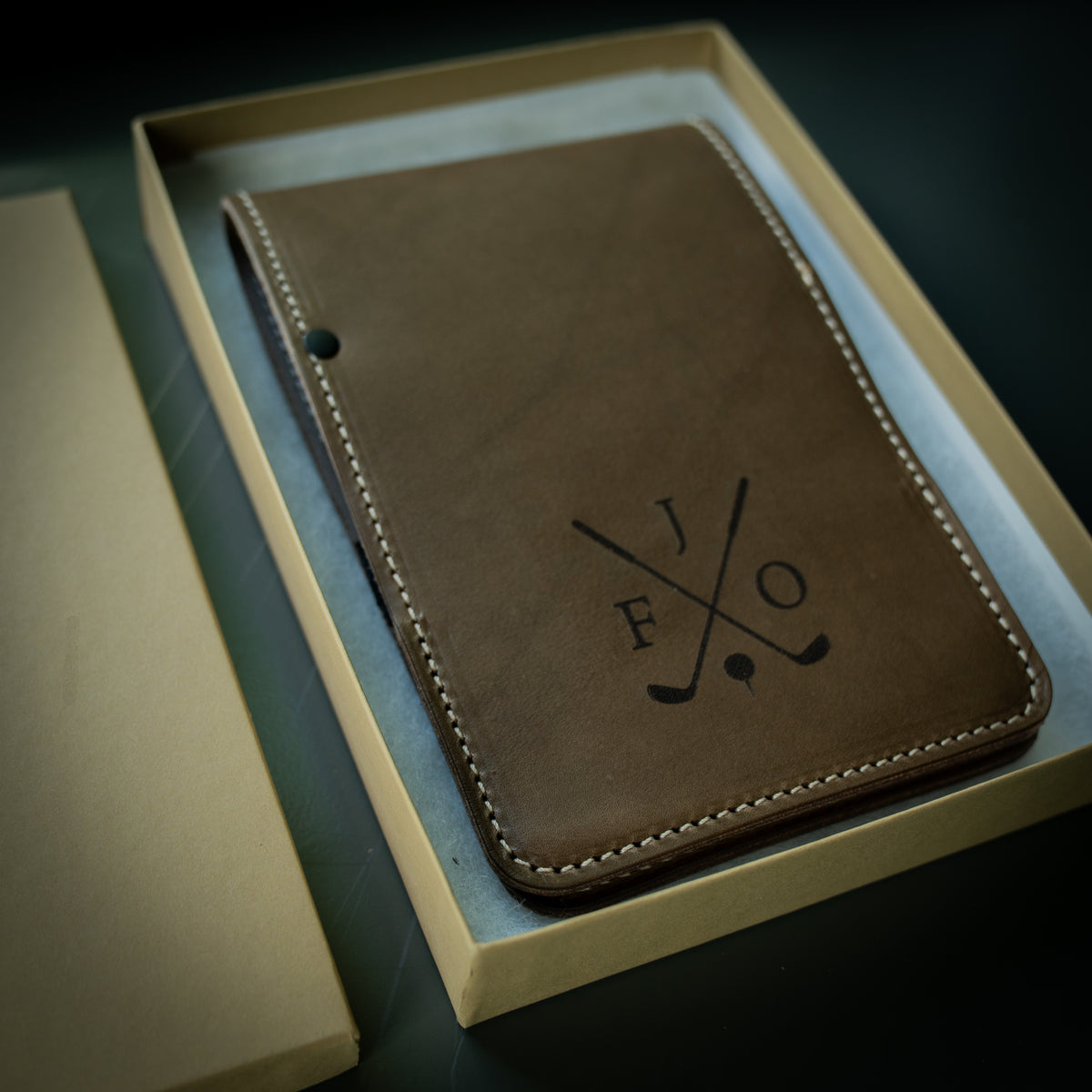Leather Golf Scorecard Holder &amp; Yard Book
