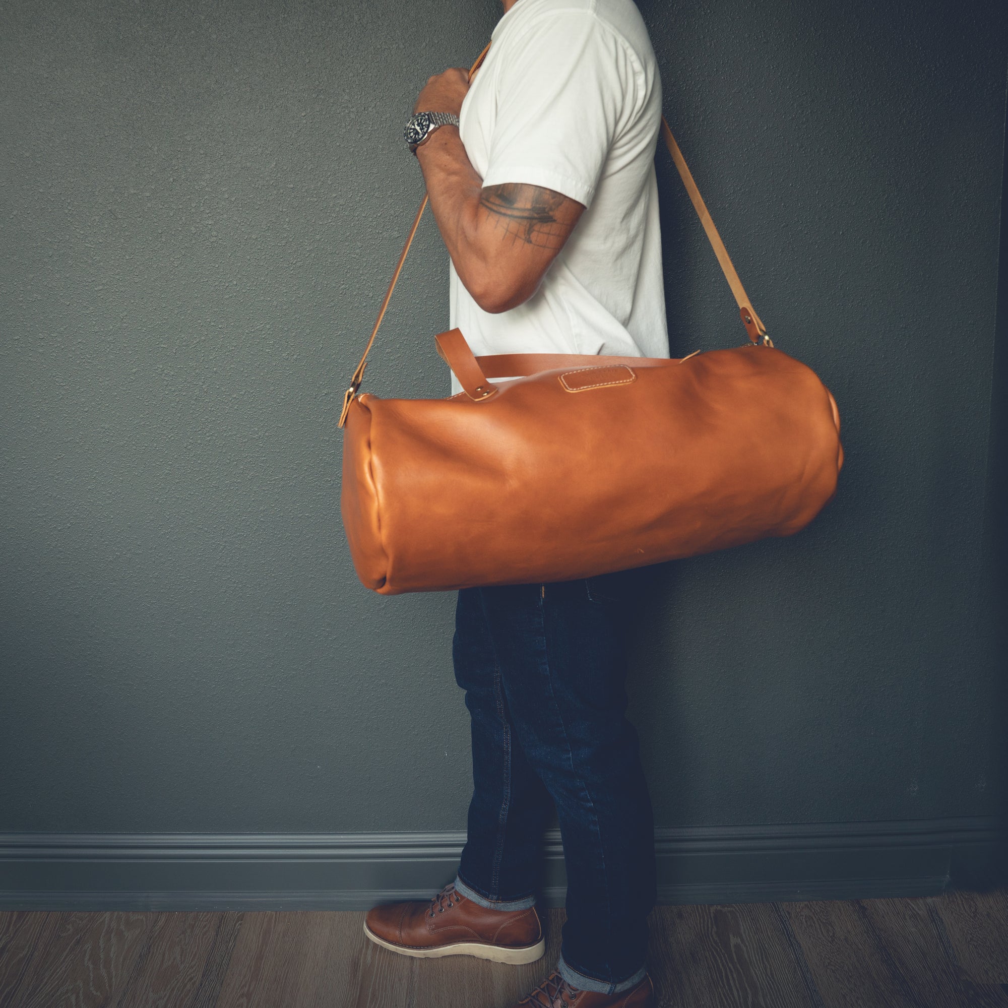 Italian Leather Duffel - Medium 22-Liter