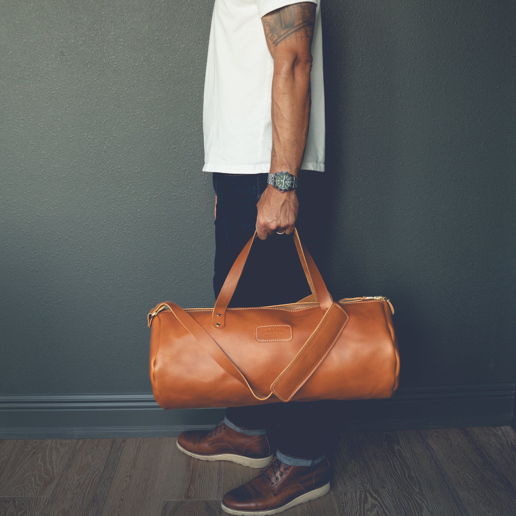 Italian Leather Duffel - Medium 22-Liter