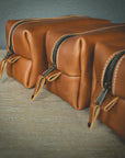 Personalized Leather Toiletry Bag - Dopp Kit